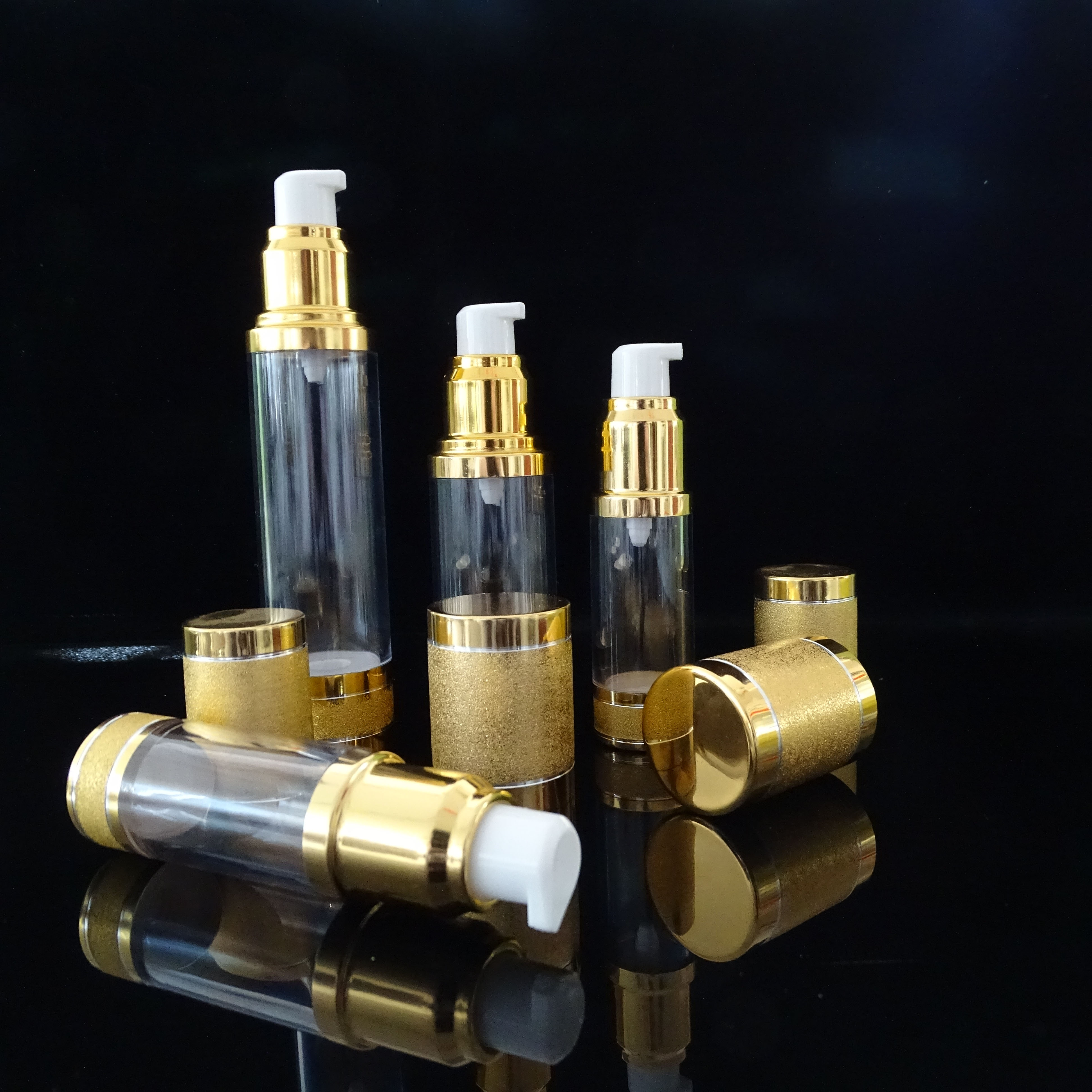 Electroplating Frosted Gold Airless Bottle