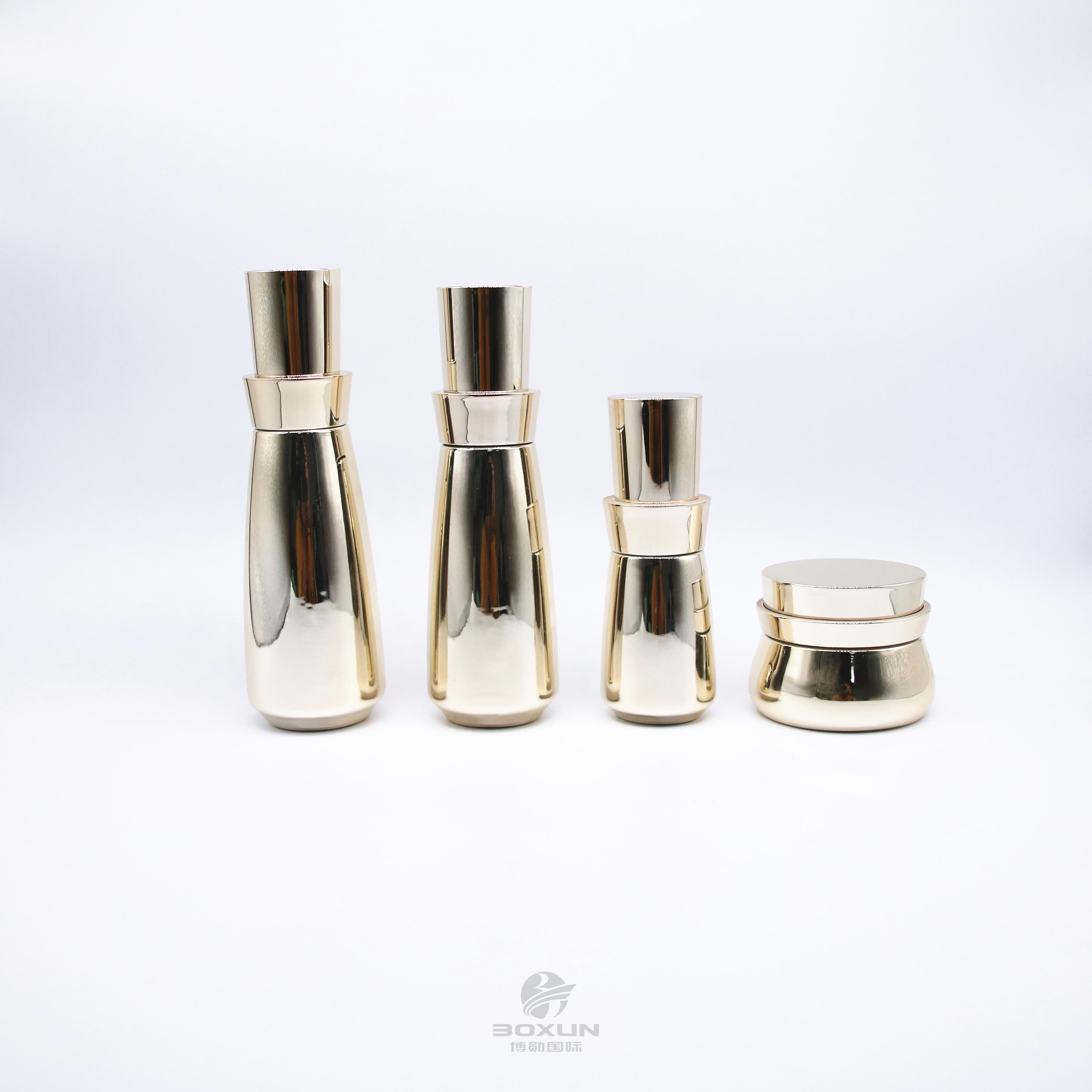 High-end electroplating glass bottle-cosmetic bottle set-customizable products,