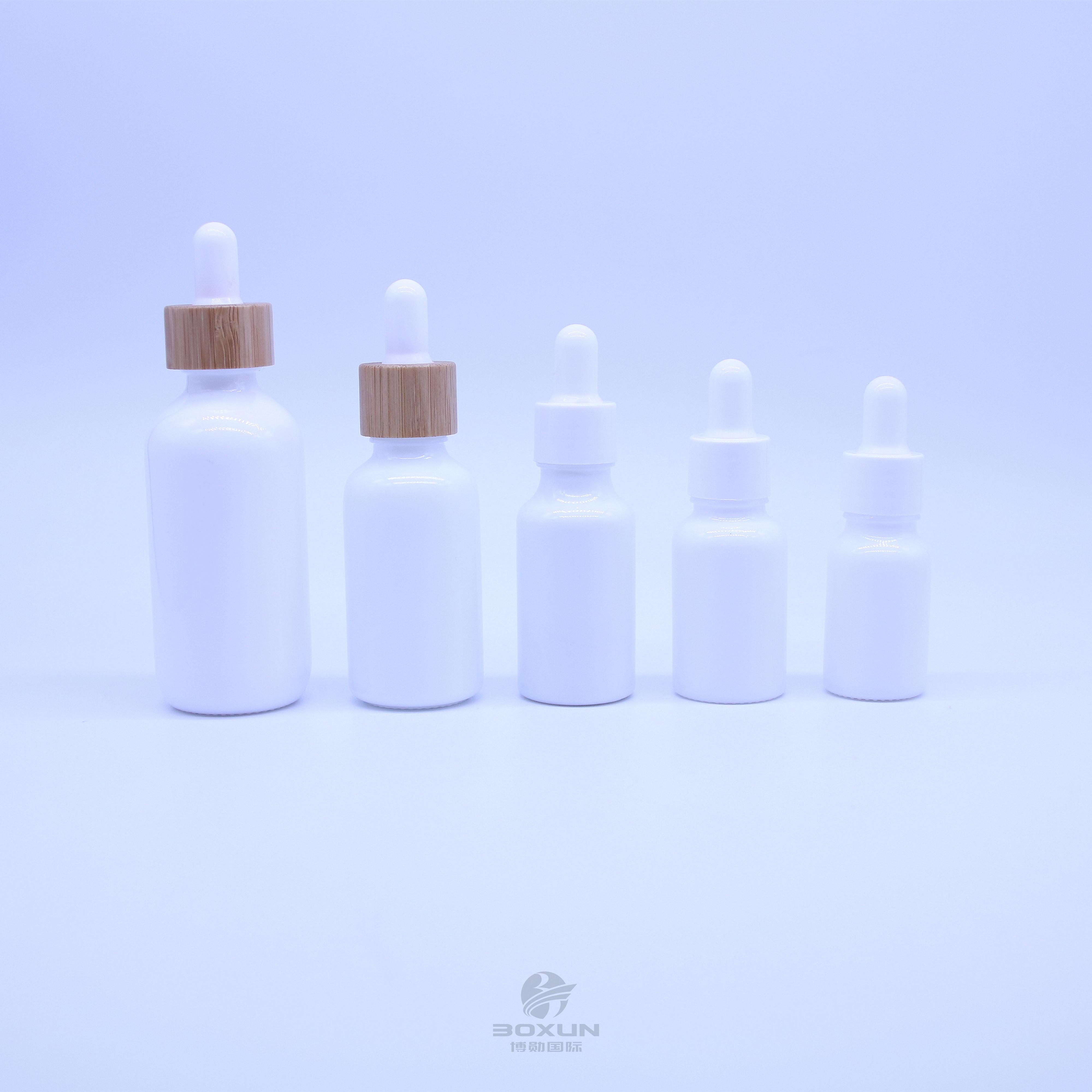 30ml bamboo wood lid dropper bottle white porcelain bottle can be used with dropper lotion pump