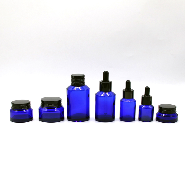 Spot blue shoulder bottle can be equipped with lotion pump spray dropper Cap 