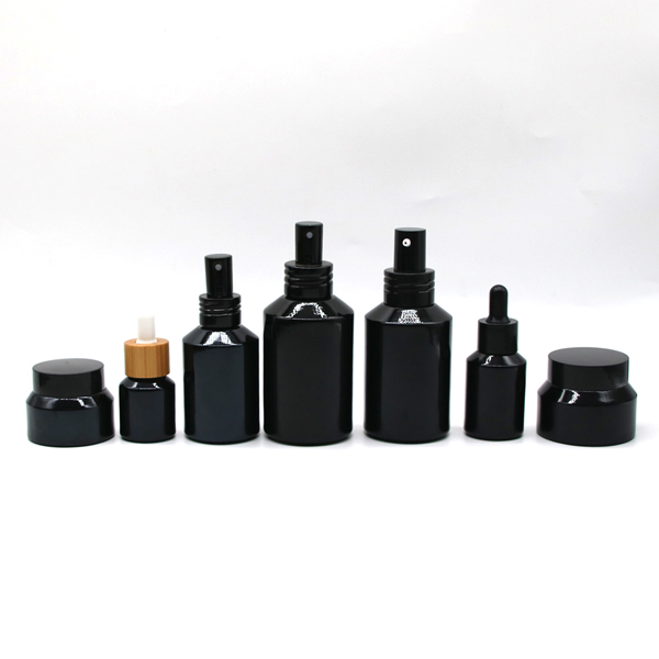 Spot black shoulder bottle can be equipped with lotion pump spray dropper Cap 
